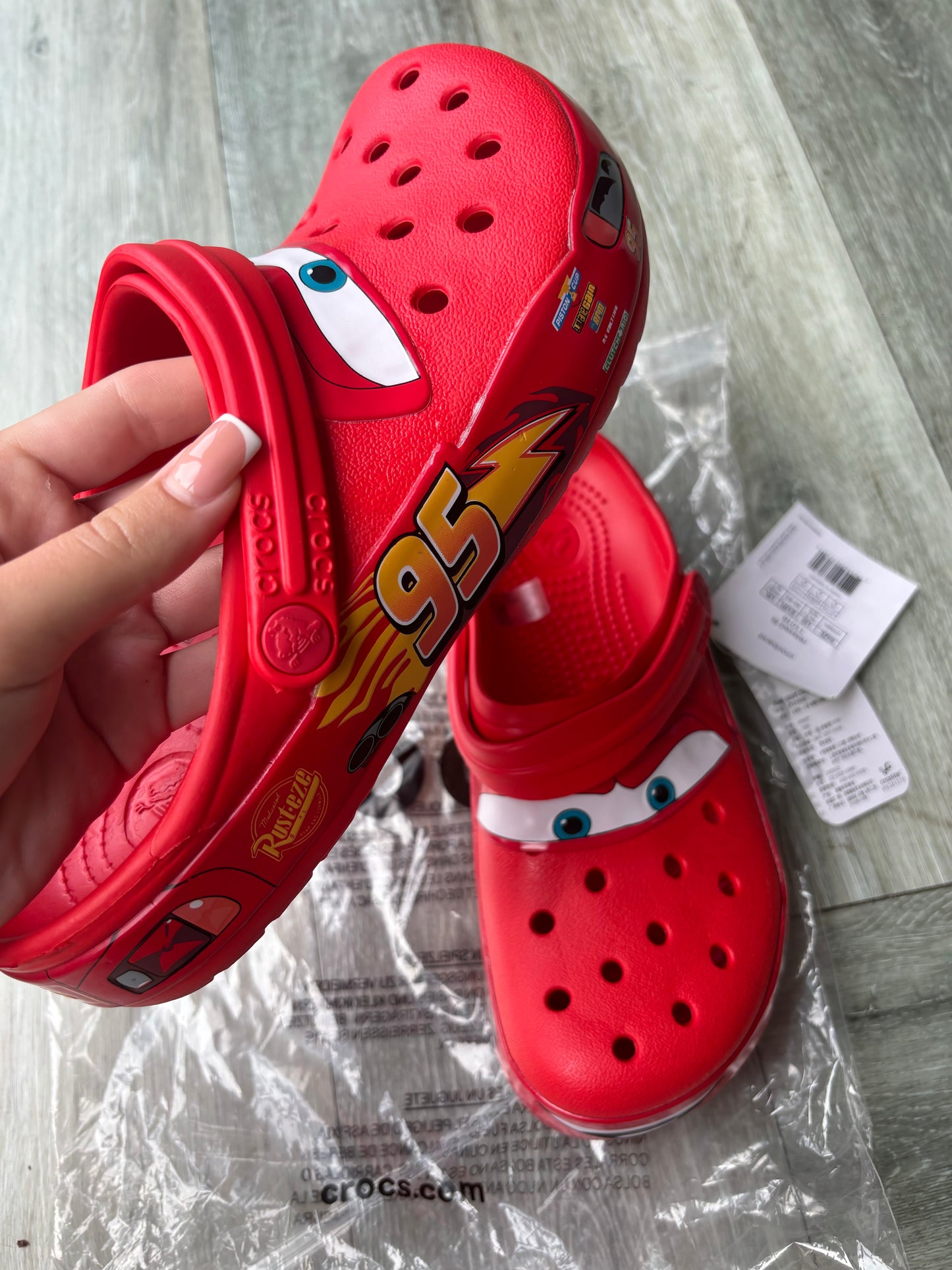 Lightning McQueen crocs size 6