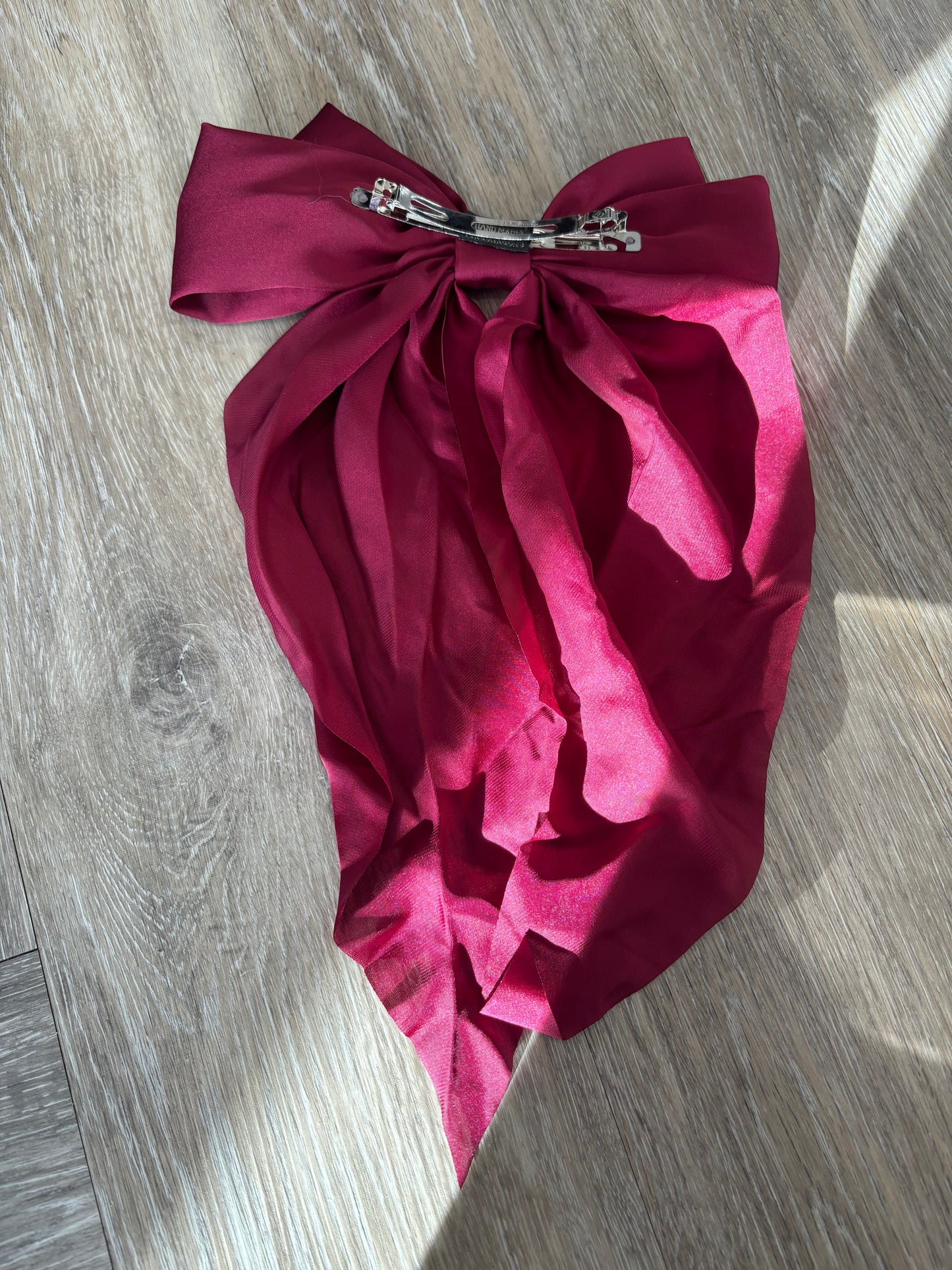 Red hair bow clip