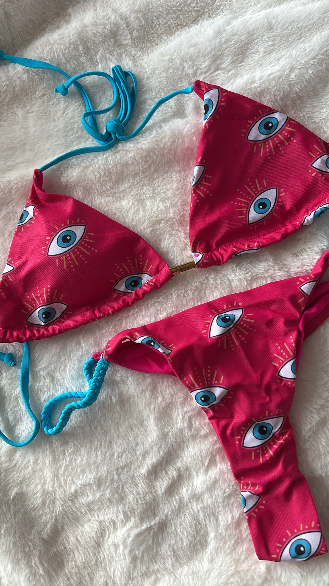 Pink evil eye bikini size medium