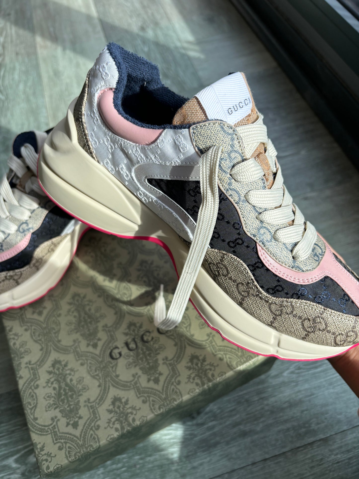 Gg trainers with pink no box