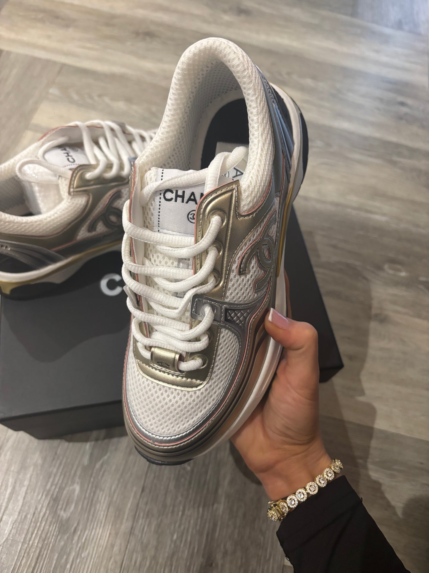 Gold cc trainers in stock