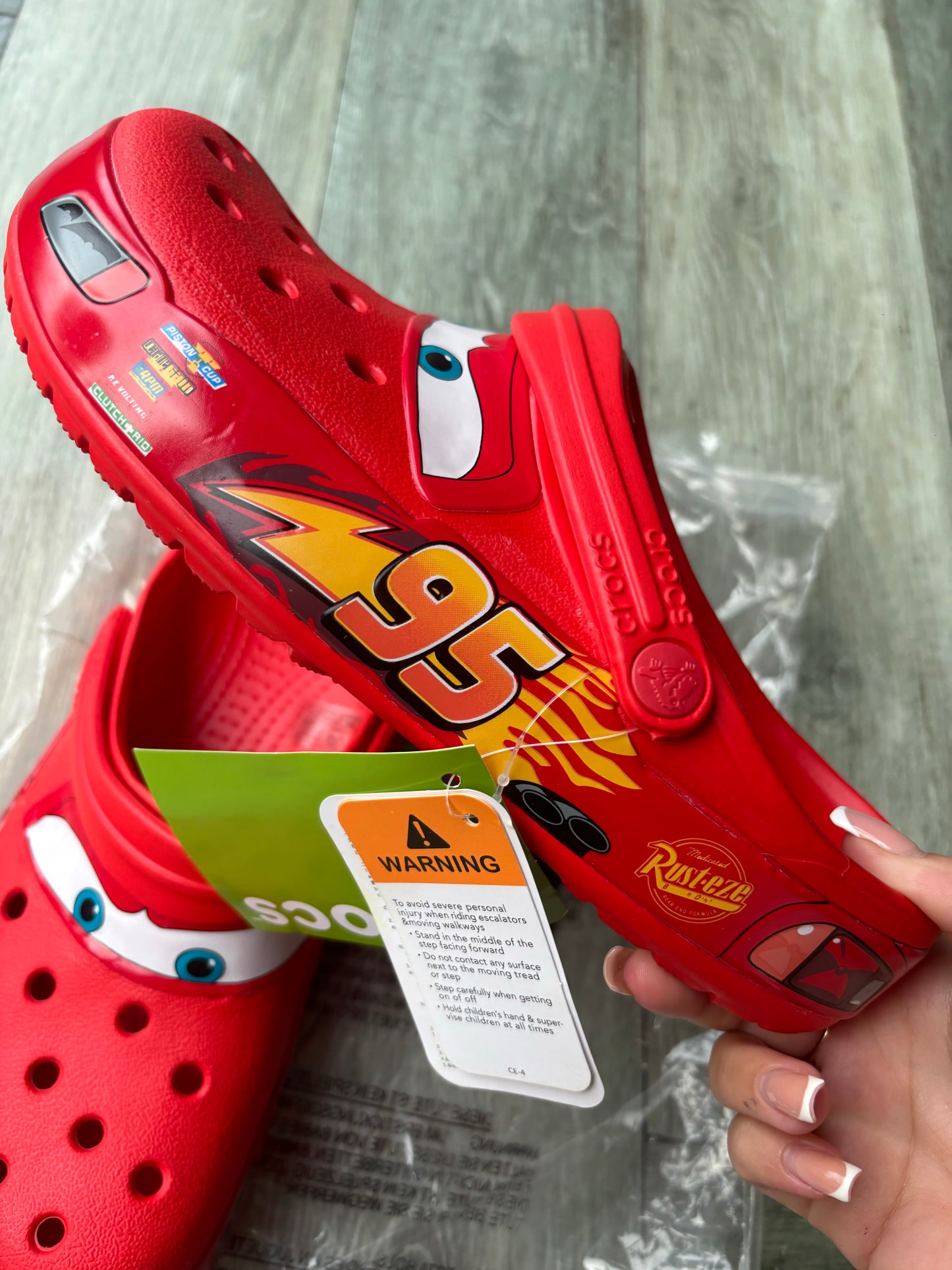 Lightning McQueen crocs size 6