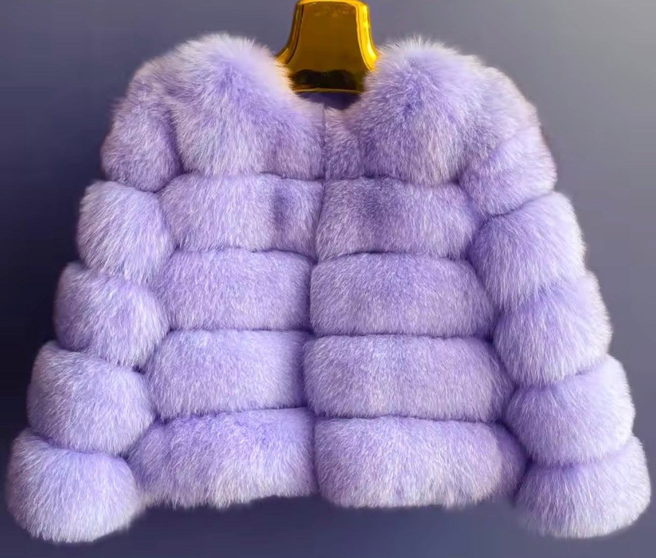 Lavender purple natural fox fur coats pre order 2/3 weeks
