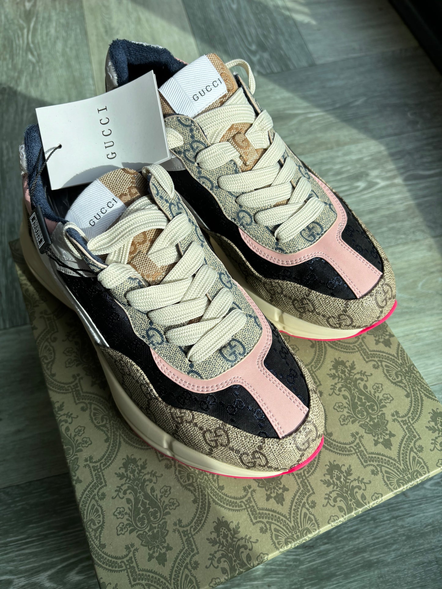 Gg trainers with pink no box