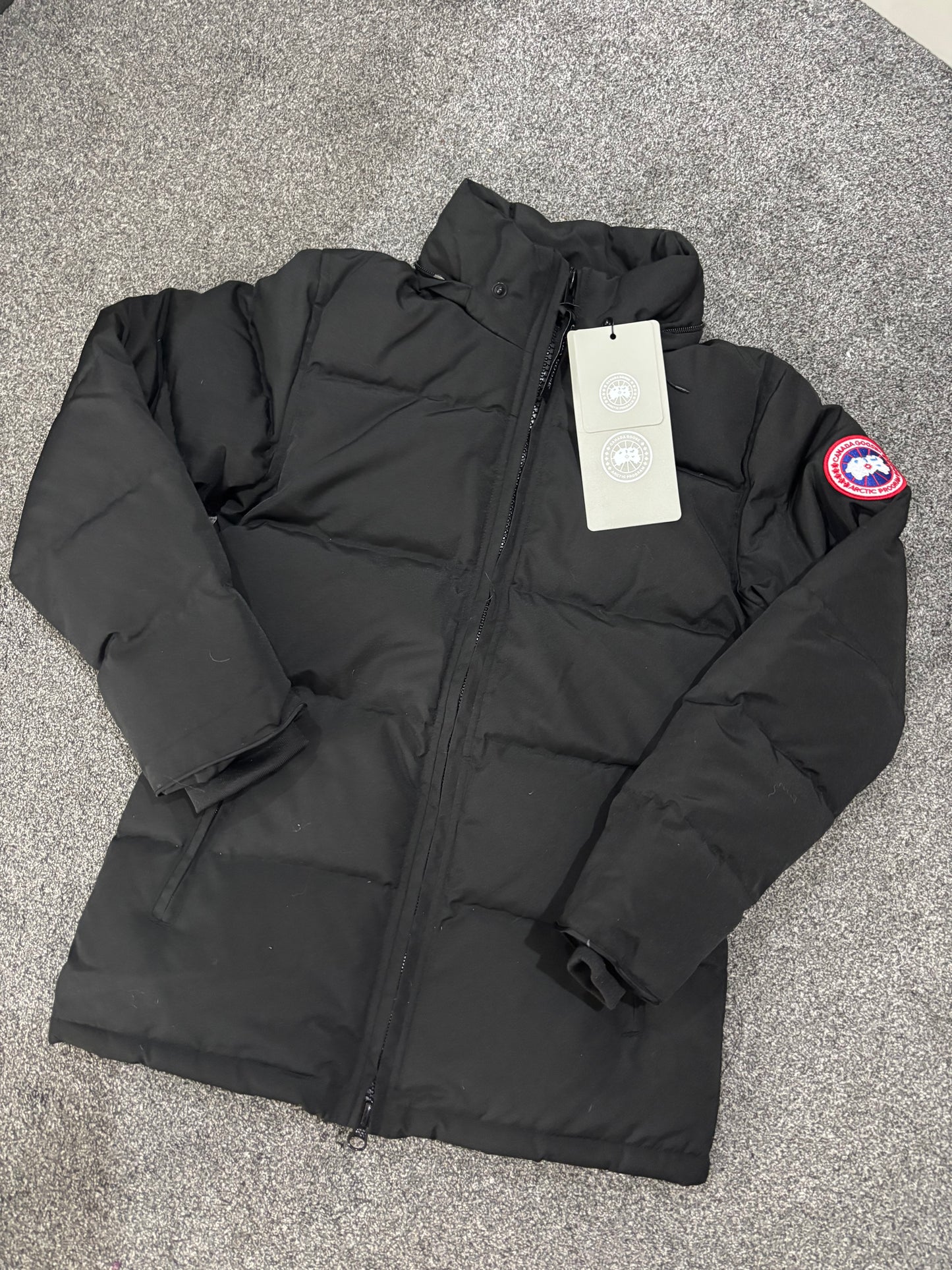 Black canada Parker coat with natural fox fur