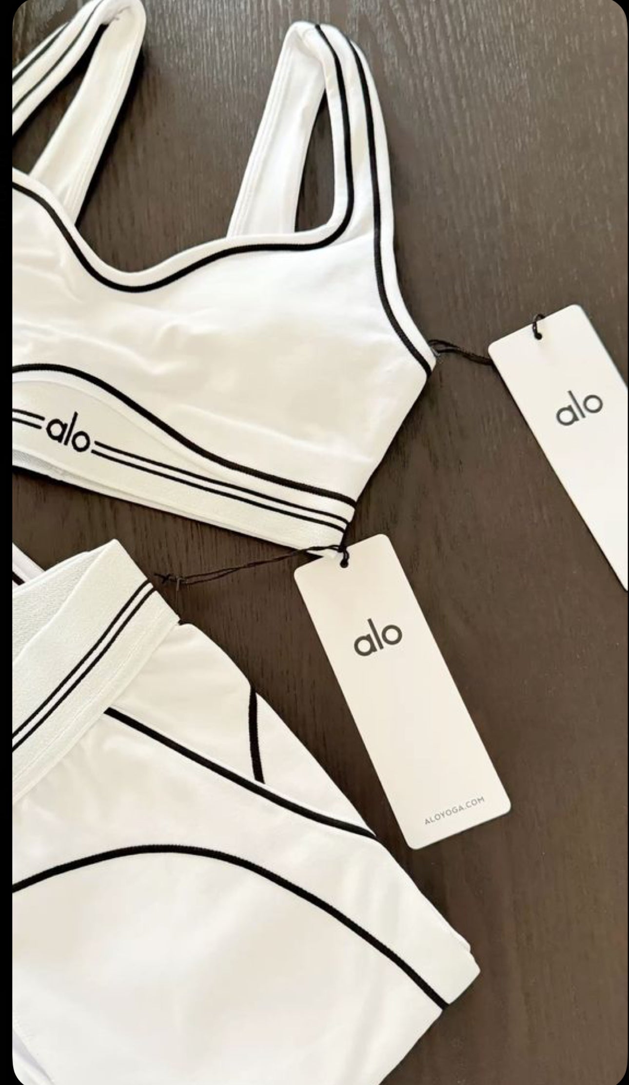 White alo gym sets top & leggings set