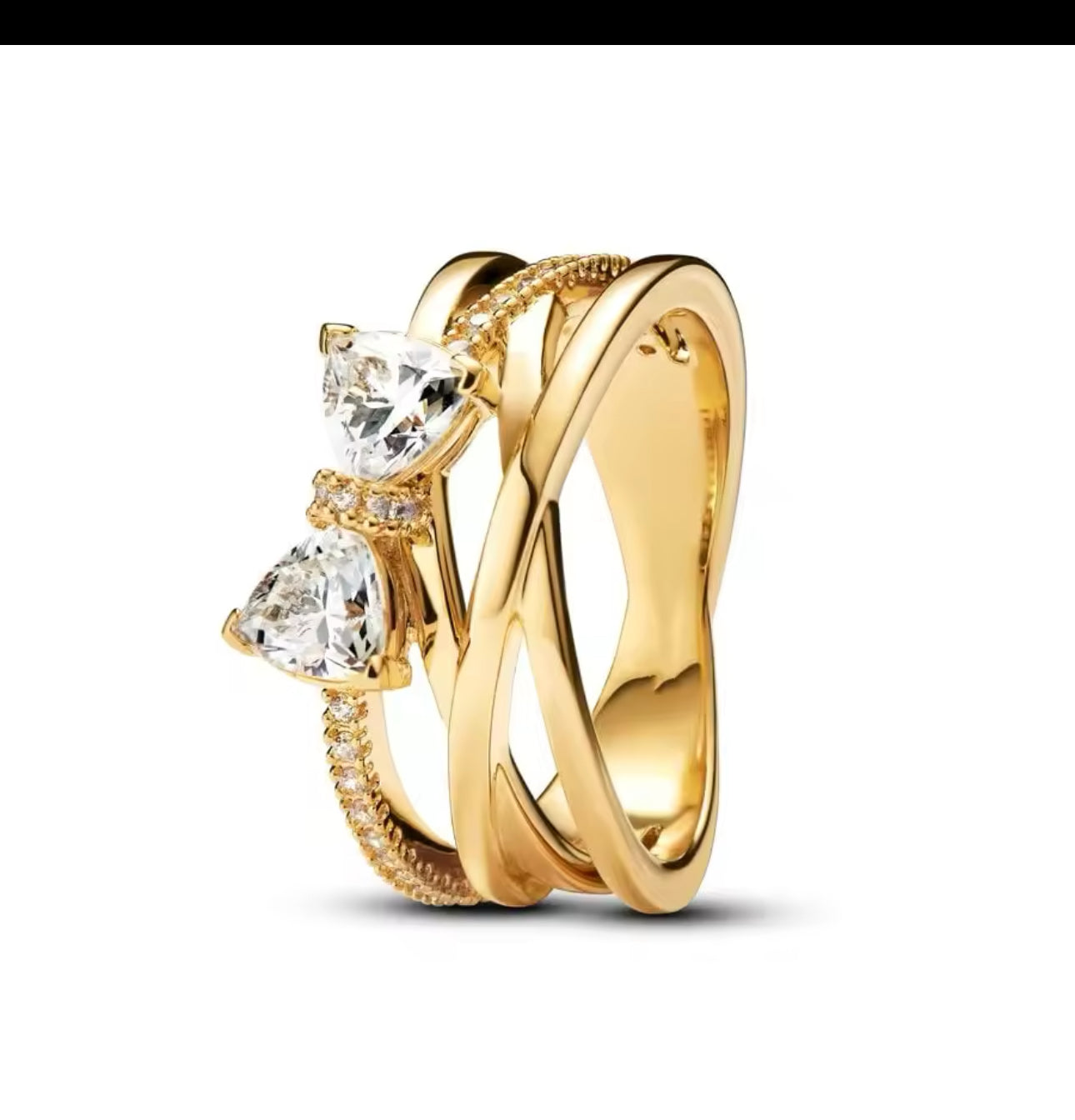 Gold bow ring