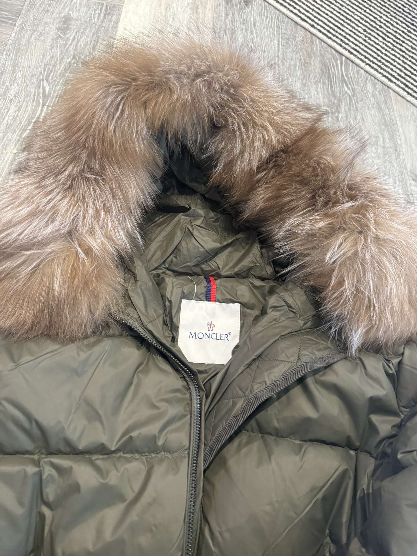 Khaki green m Parker coat with belt