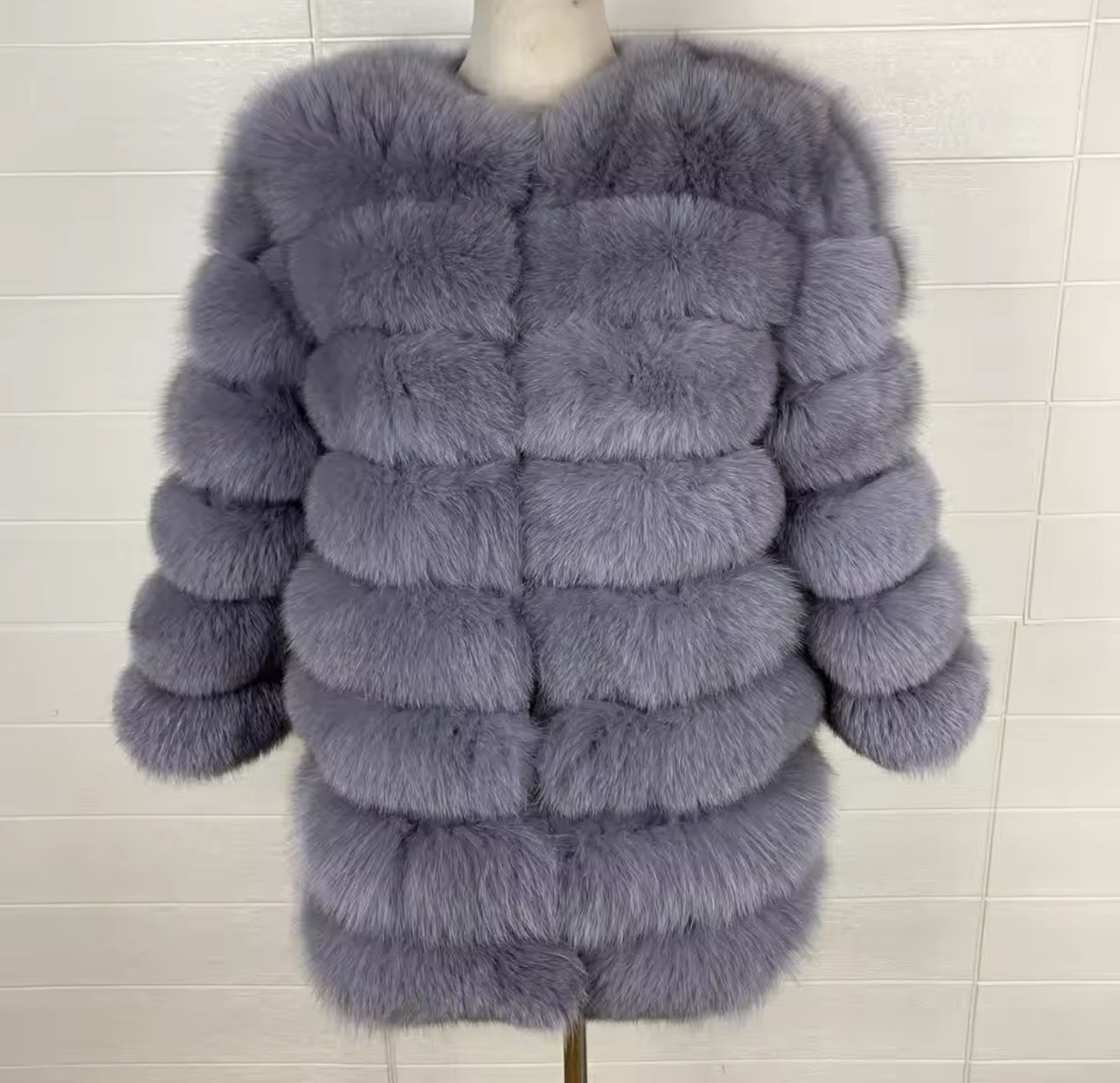 Natural long 4in1 fur coat