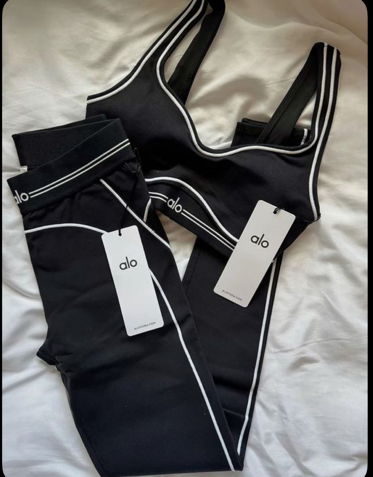 Black alo gym set top and leggings