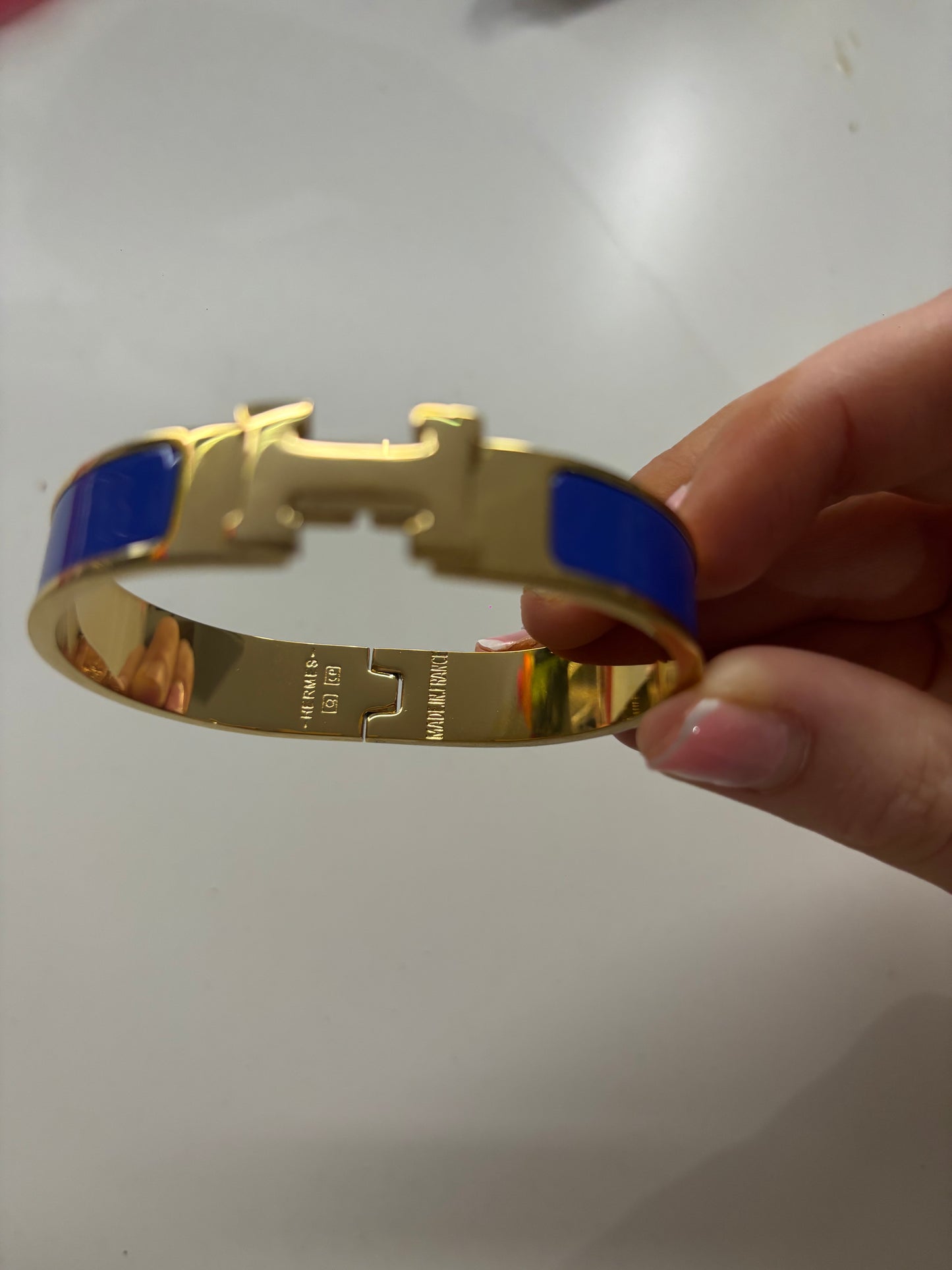 Royal blue and gold h bracelet