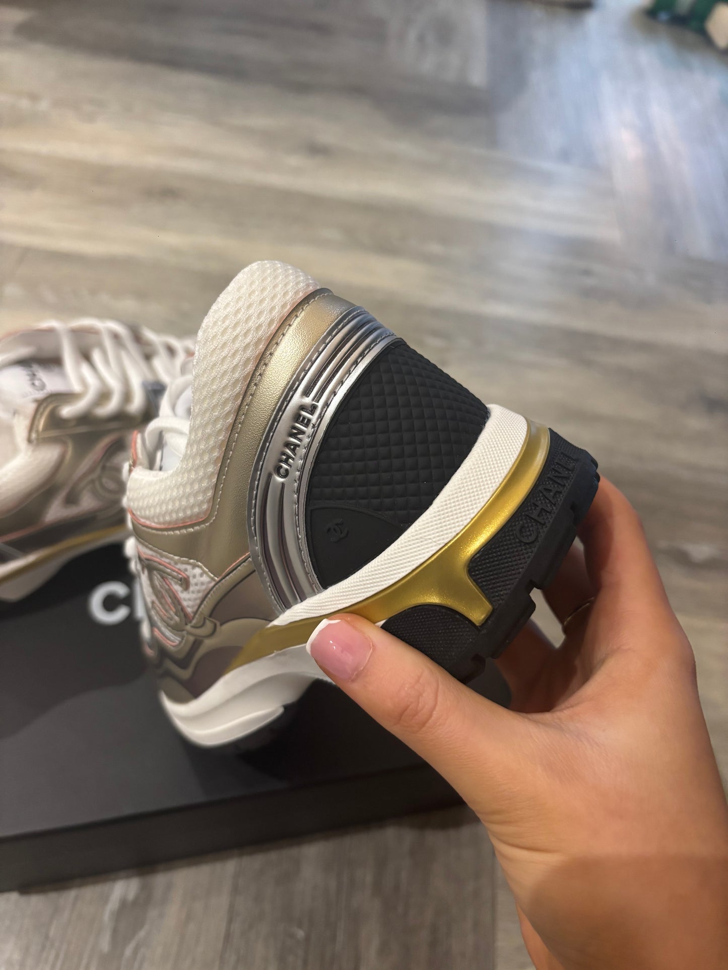 Gold cc trainers in stock