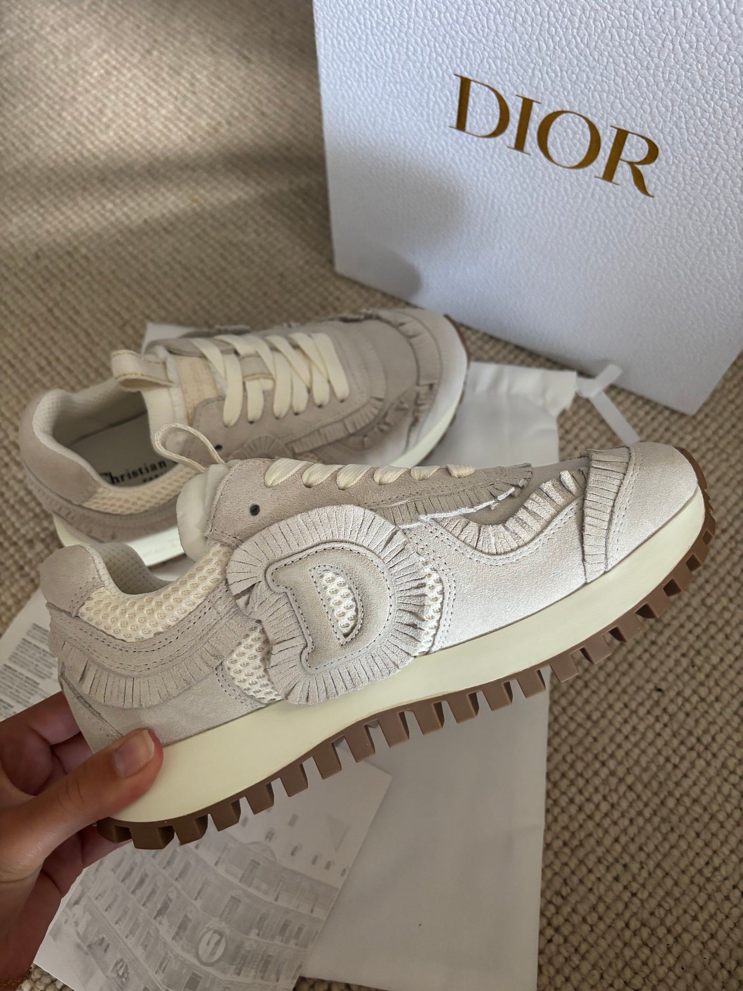 Cd beige runners / trainers size 5