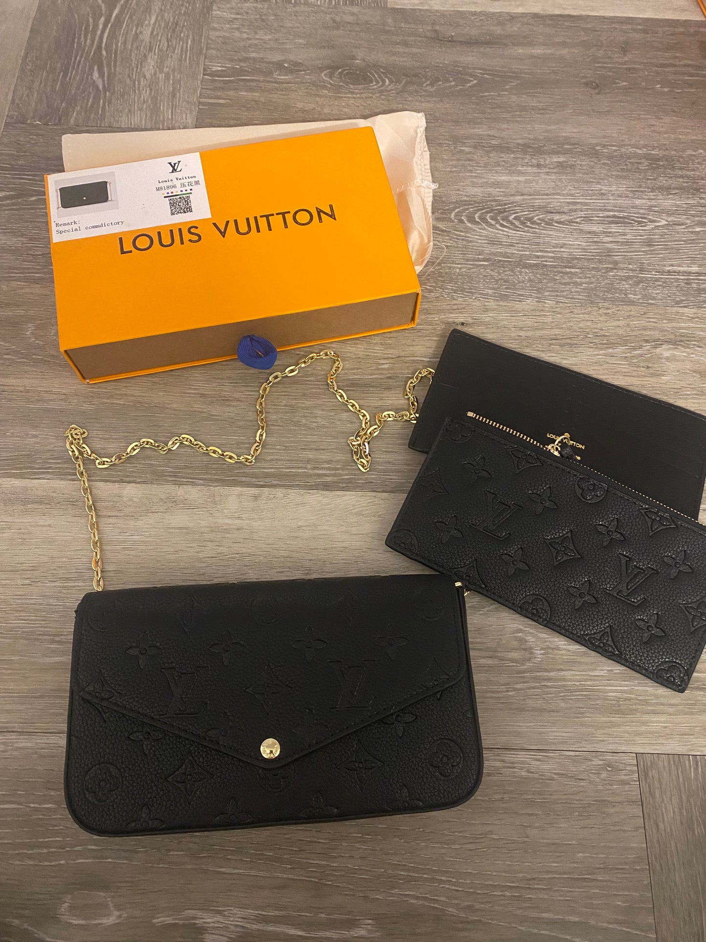 Black flower crossover bag
