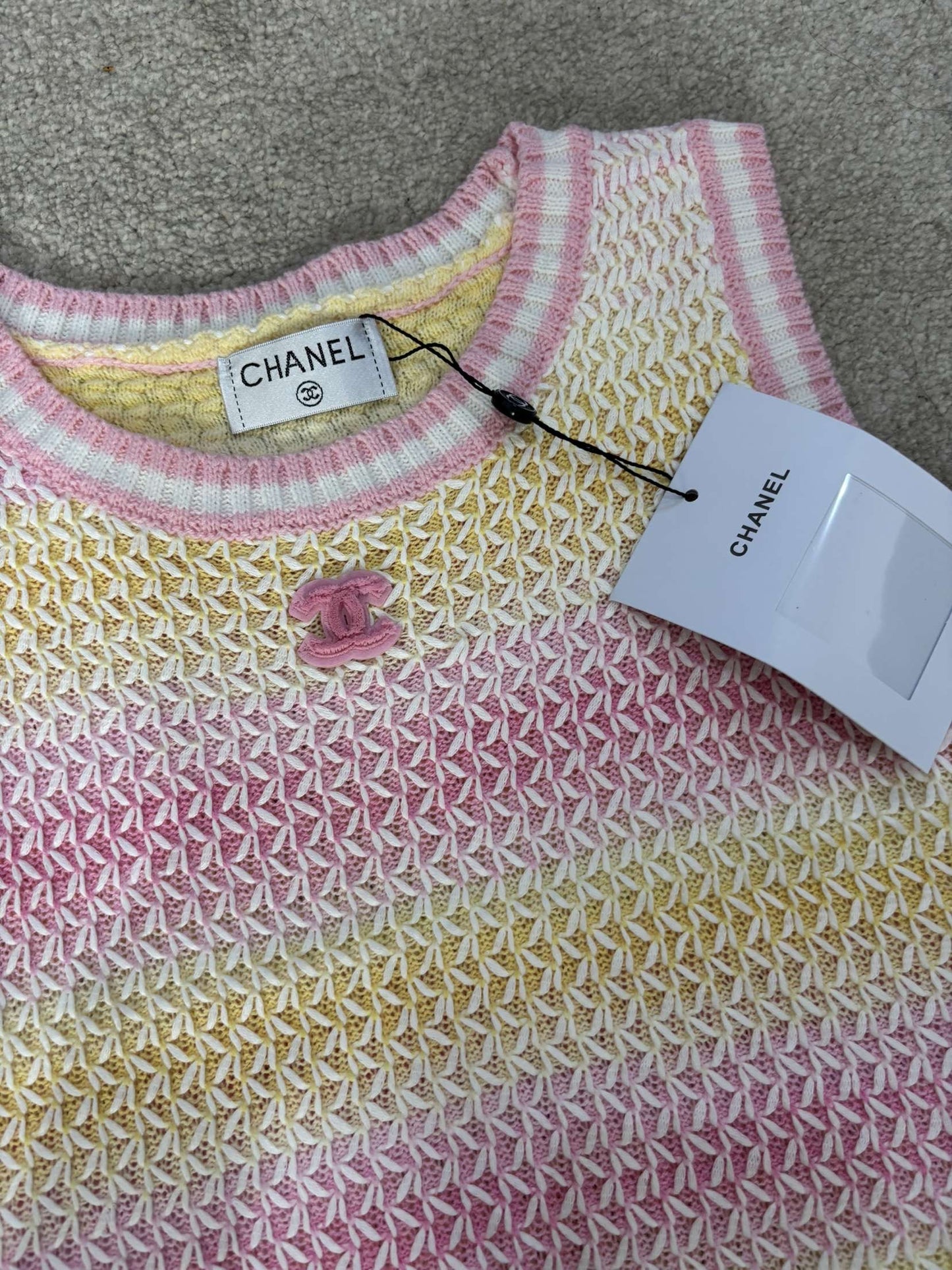 Pink & yellow cc top size small