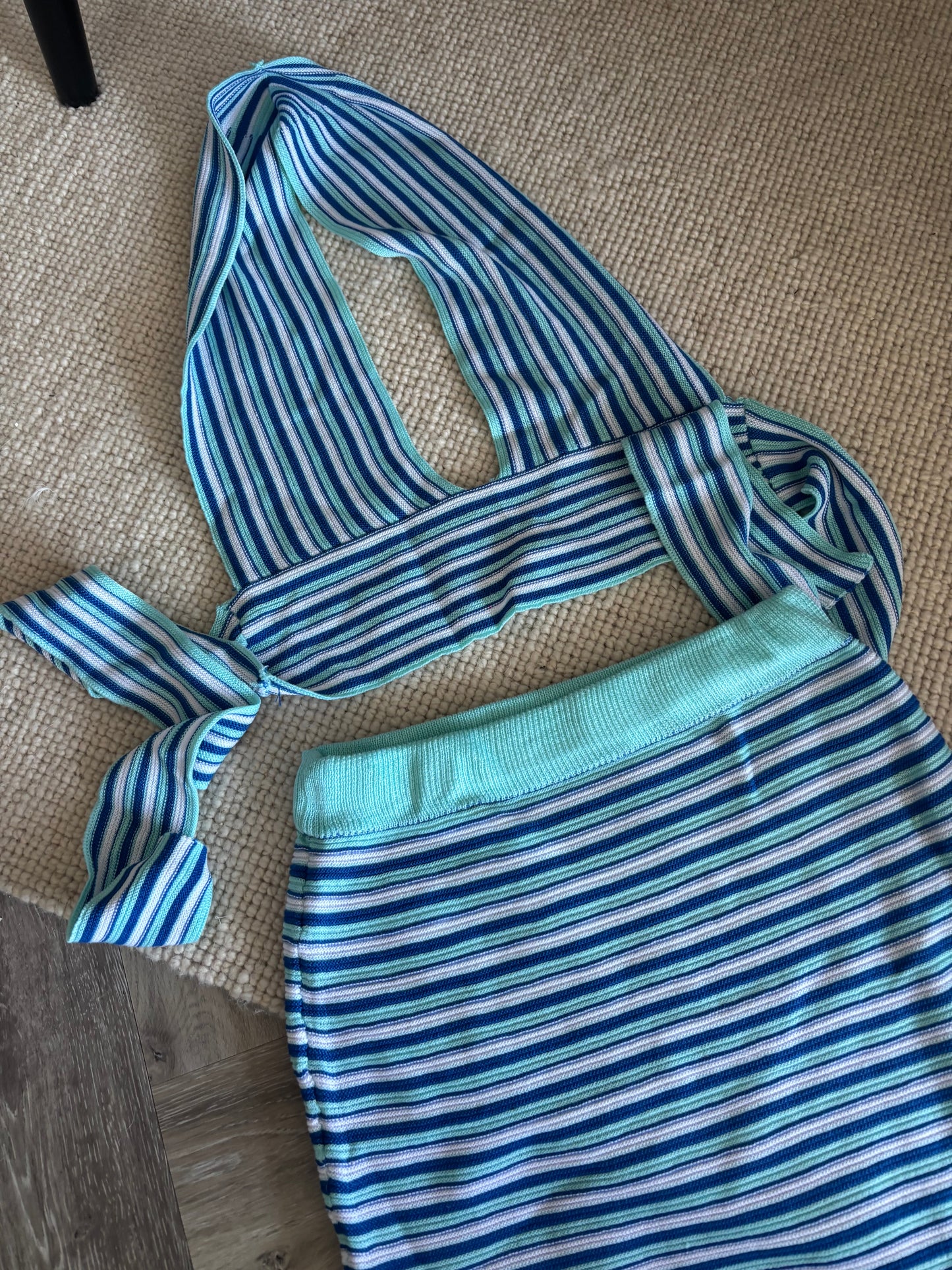 Blue top and skirt set size small