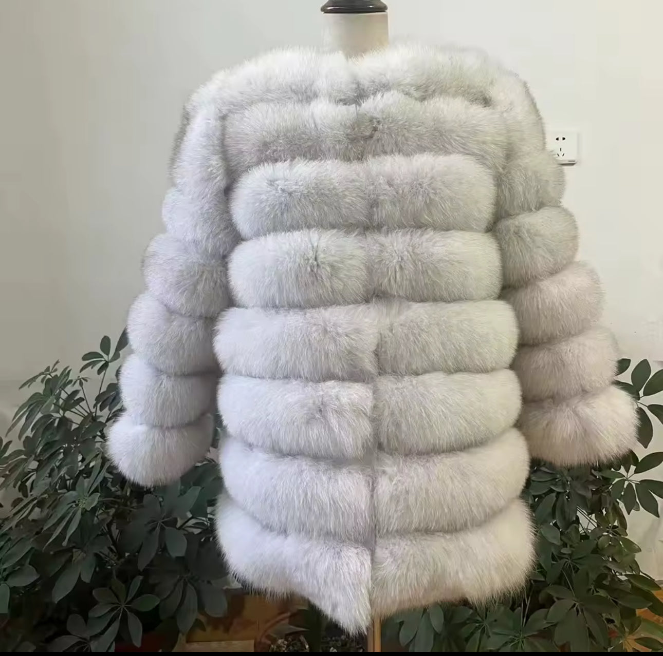 Natural long 4in1 fur coat