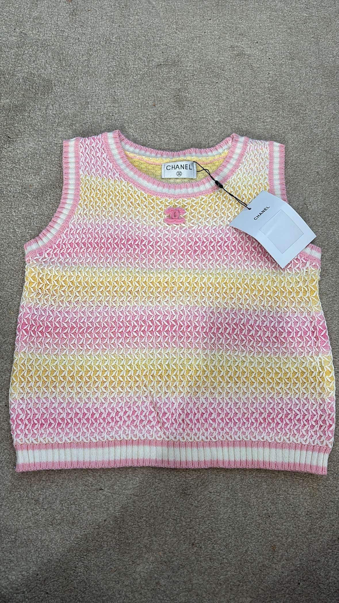 Pink & yellow cc top size small