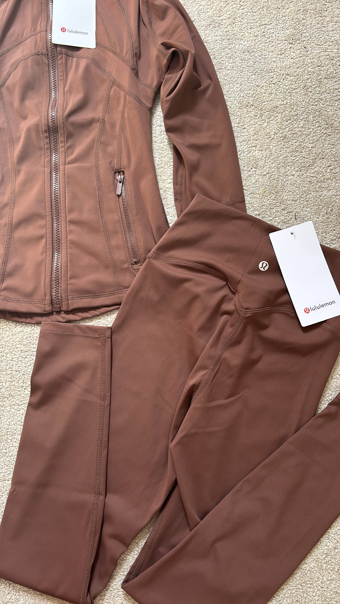 Brown Lululemon gym set size 2