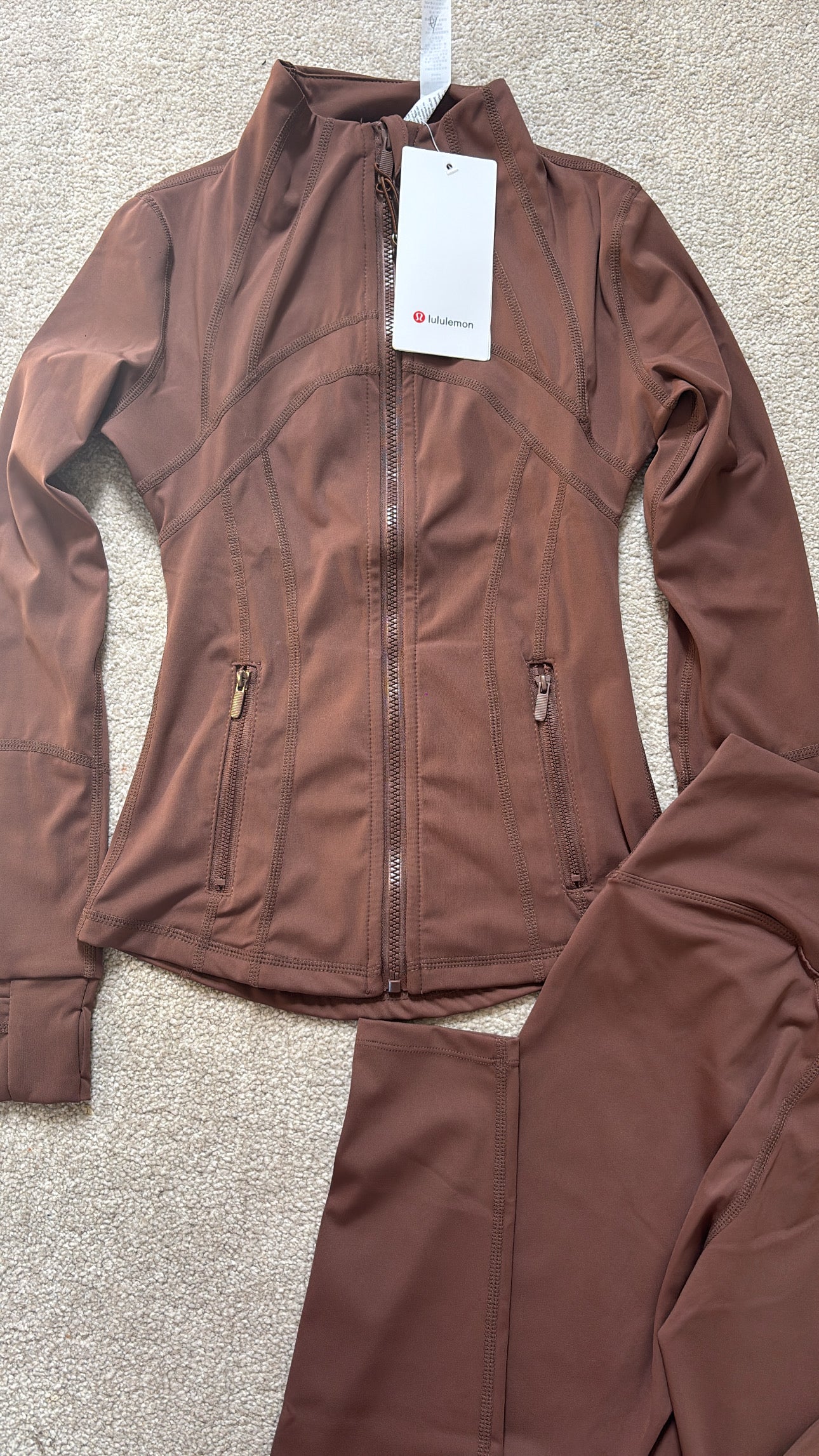 Brown Lululemon gym set size 2