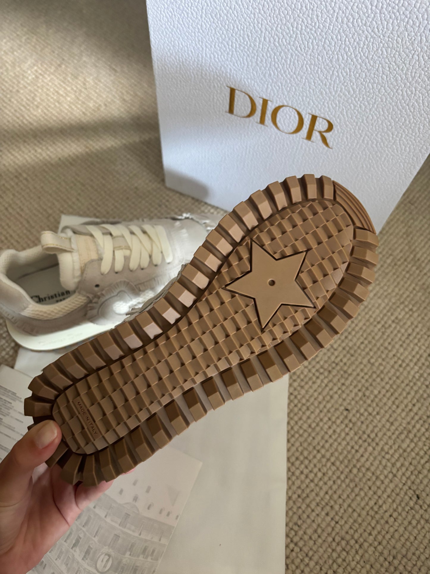 Cd beige runners / trainers size 5