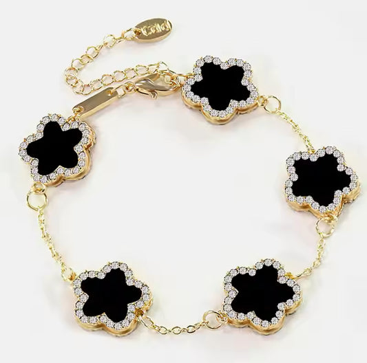 Black clover diamond bracelet