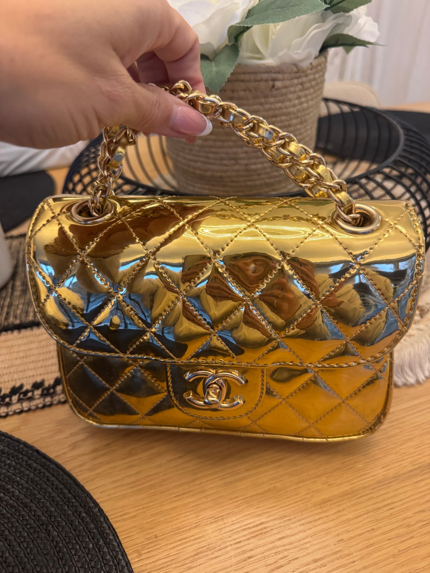 Gold cc Crossover bag with star purse - AG