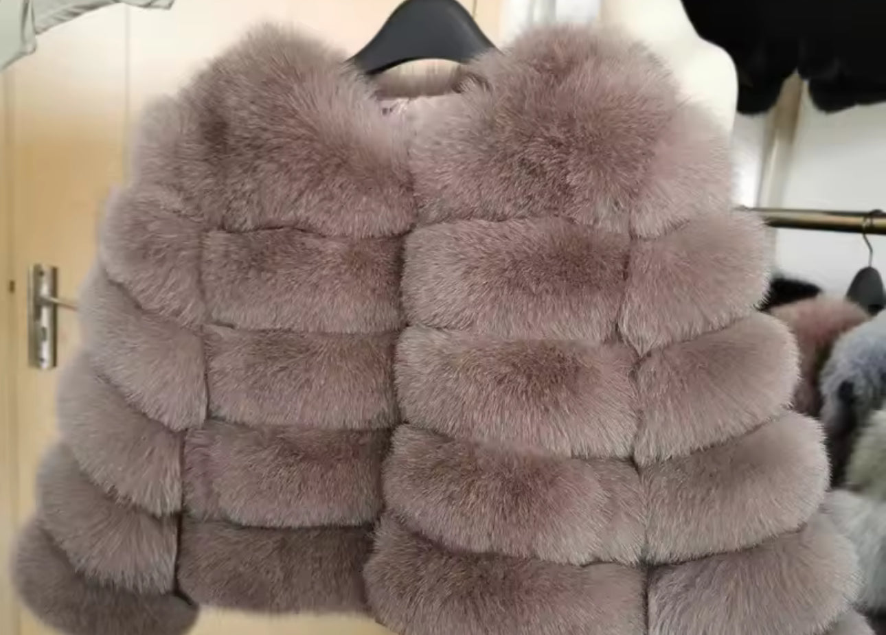 Natural fox fur coats detachable sleeves 2in1