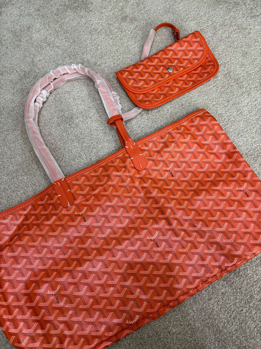Orange g shoulder bag styled by lr