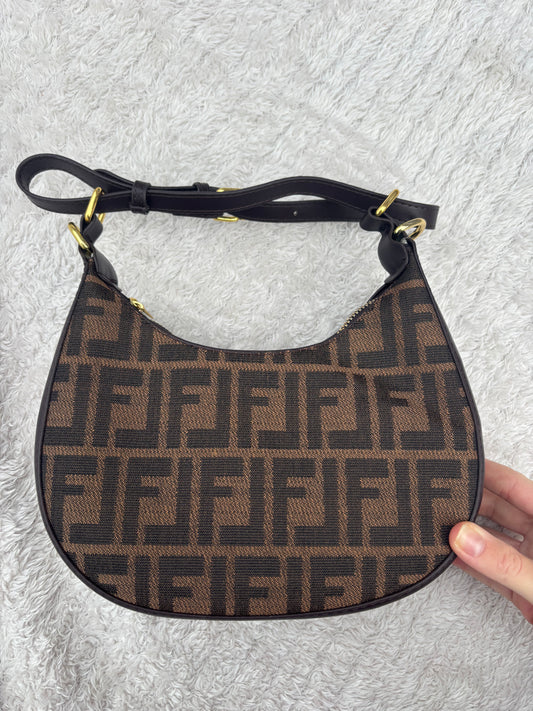 Brown ff handbag long strap