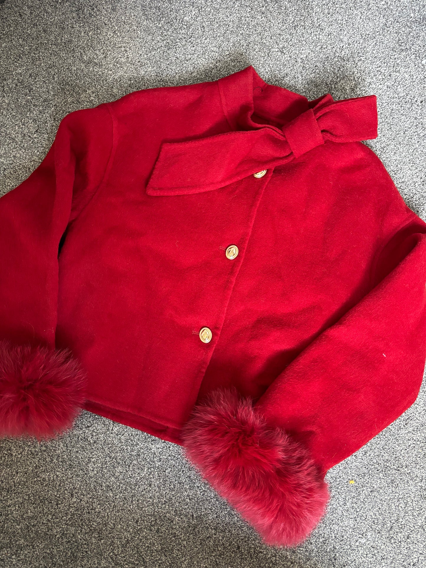 Red bella natural fur jacket size small