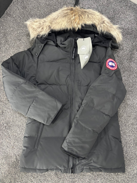 Grey Canada coat with natural fur