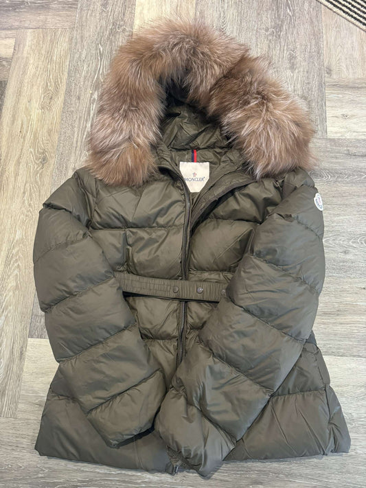 Khaki green m Parker coat with belt