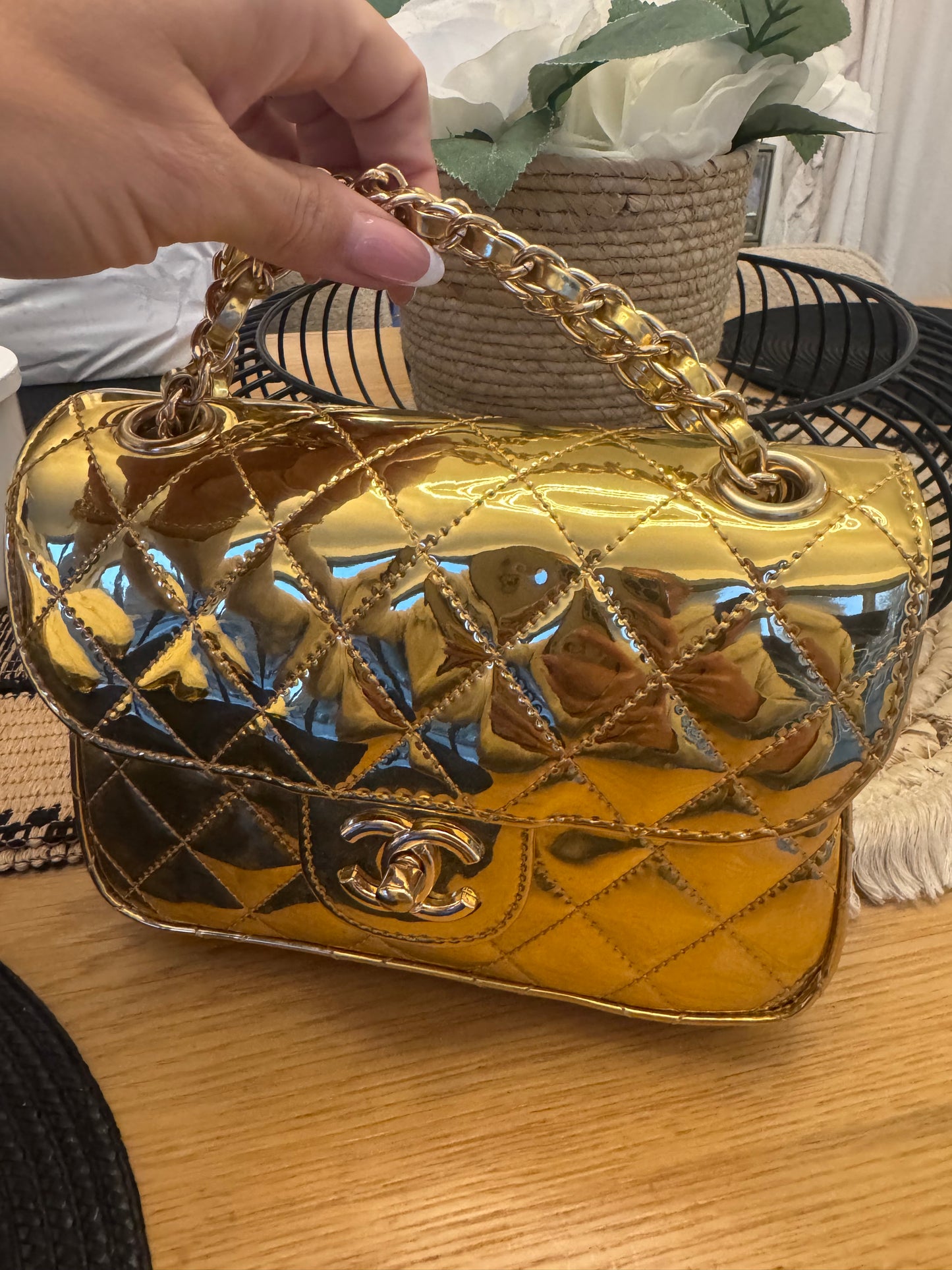 Gold cc Crossover bag with star purse - AG