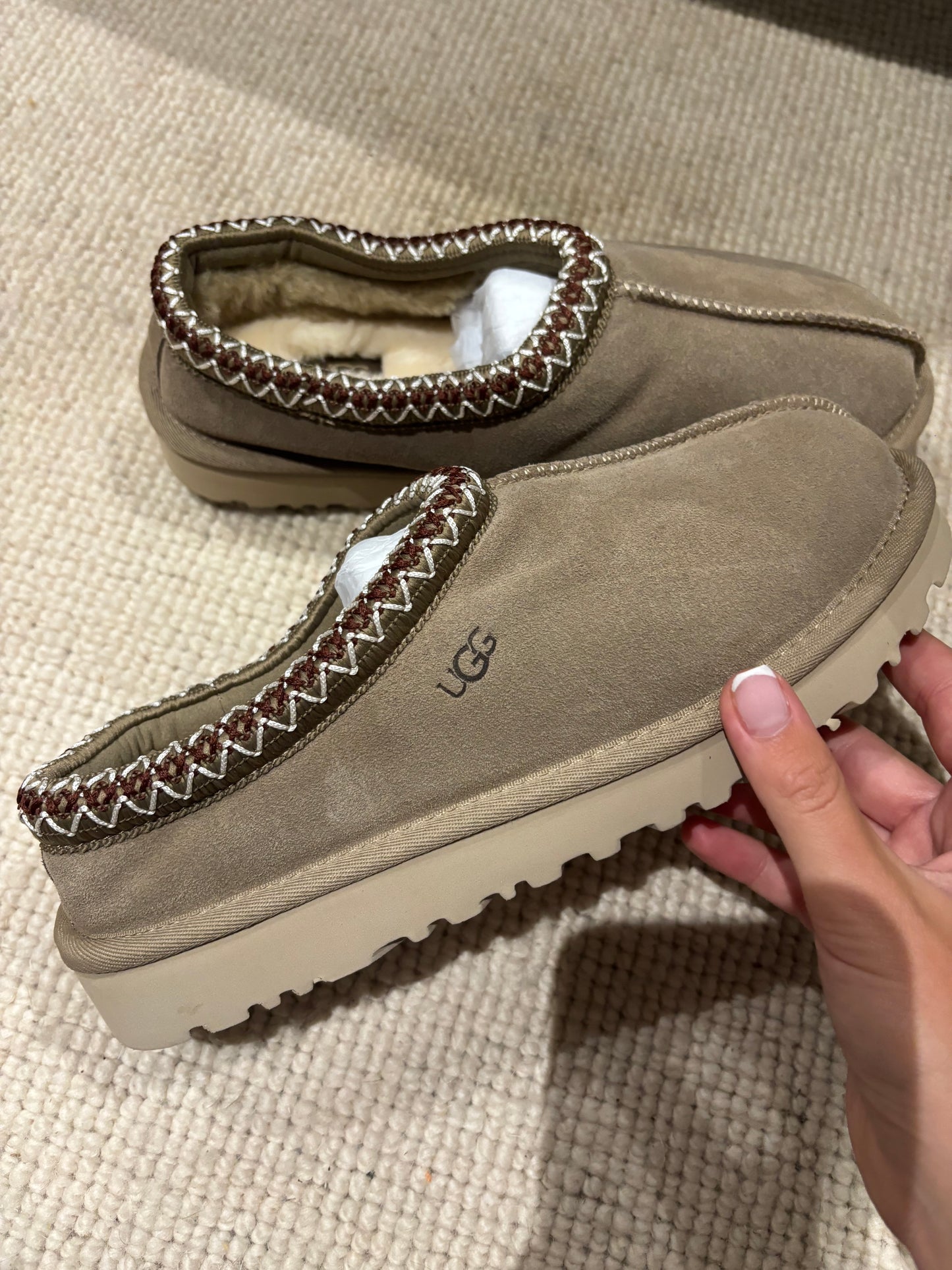 Dark beige slippers size 6