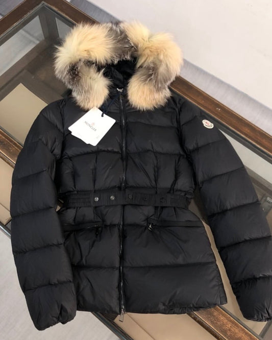 Black m coat with belt size medium