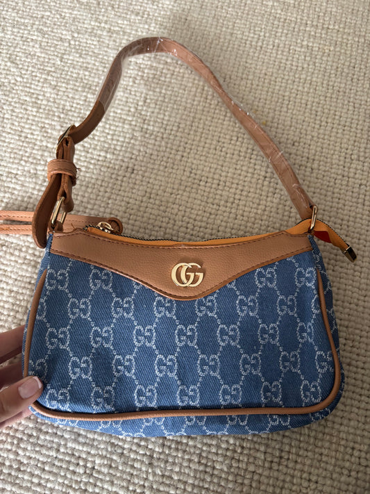 Denim gg shoulder bag
