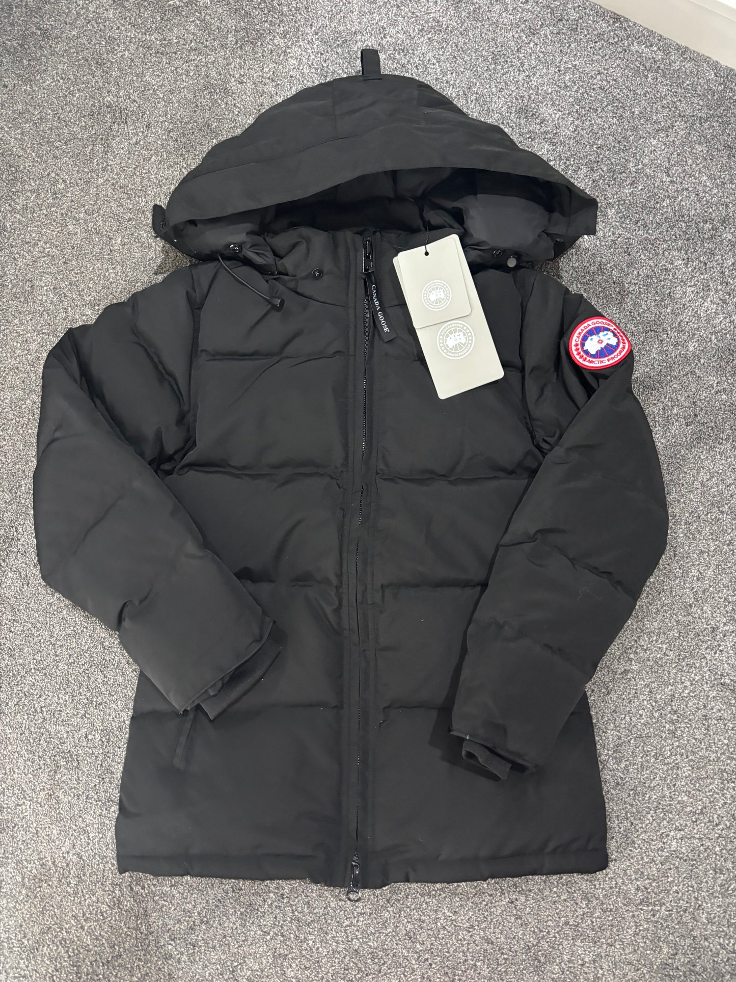 Black canada Parker coat with natural fox fur