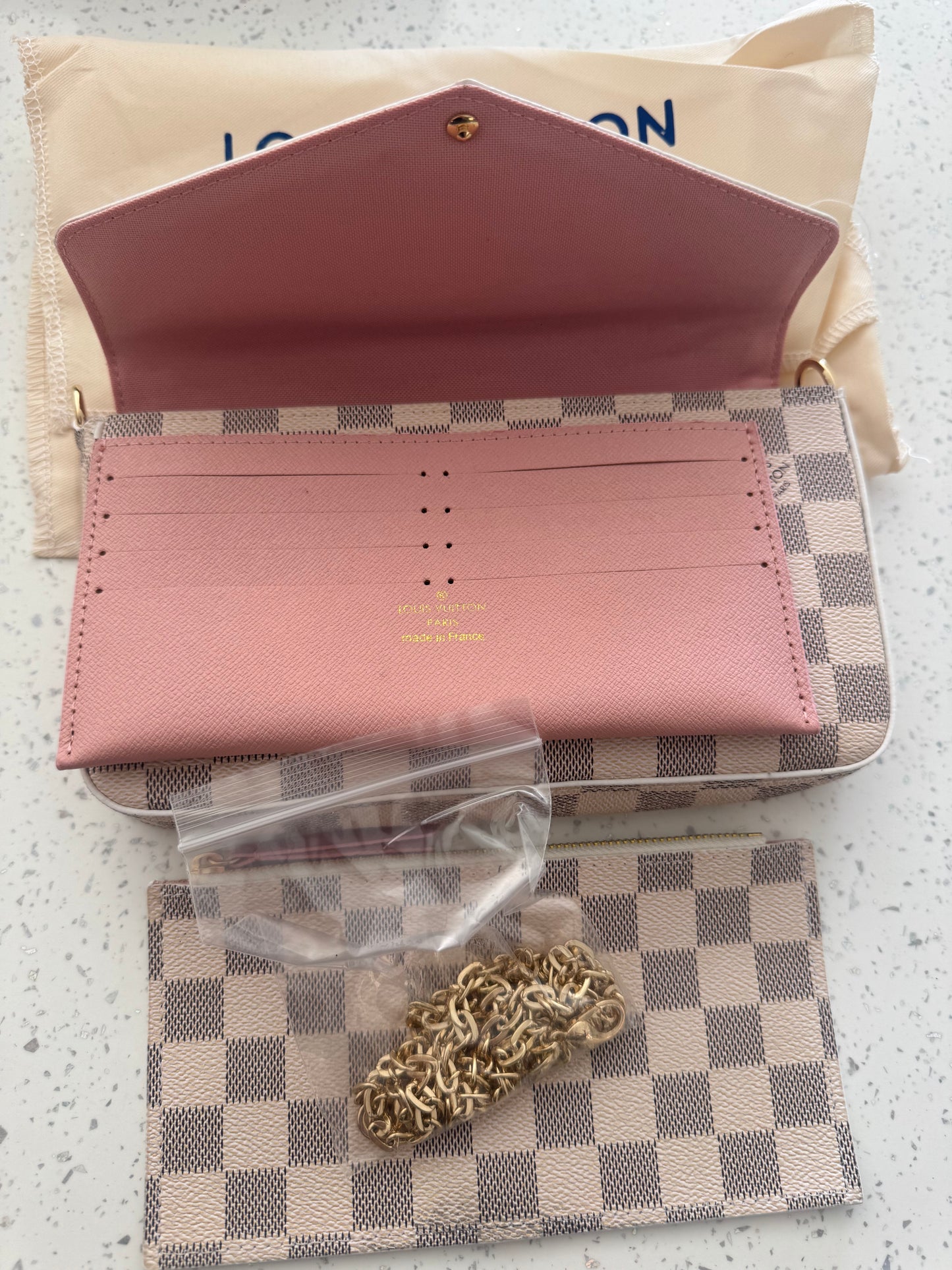 White and Pink Grid Bag - AG