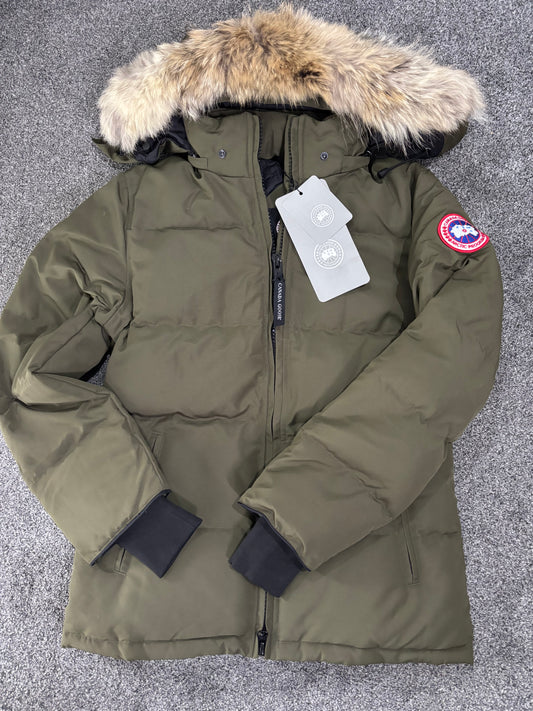Khaki green Canada coat with fur size small