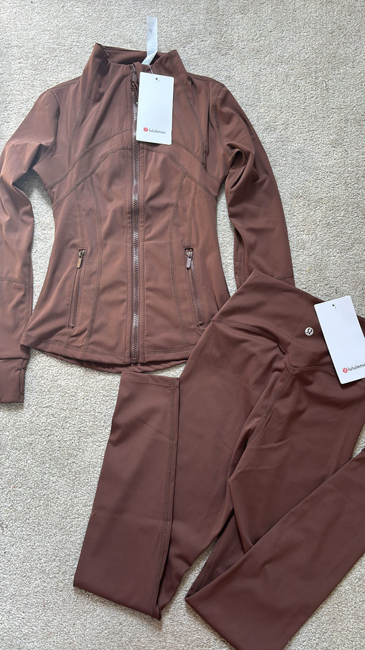 Brown Lululemon gym set size 2