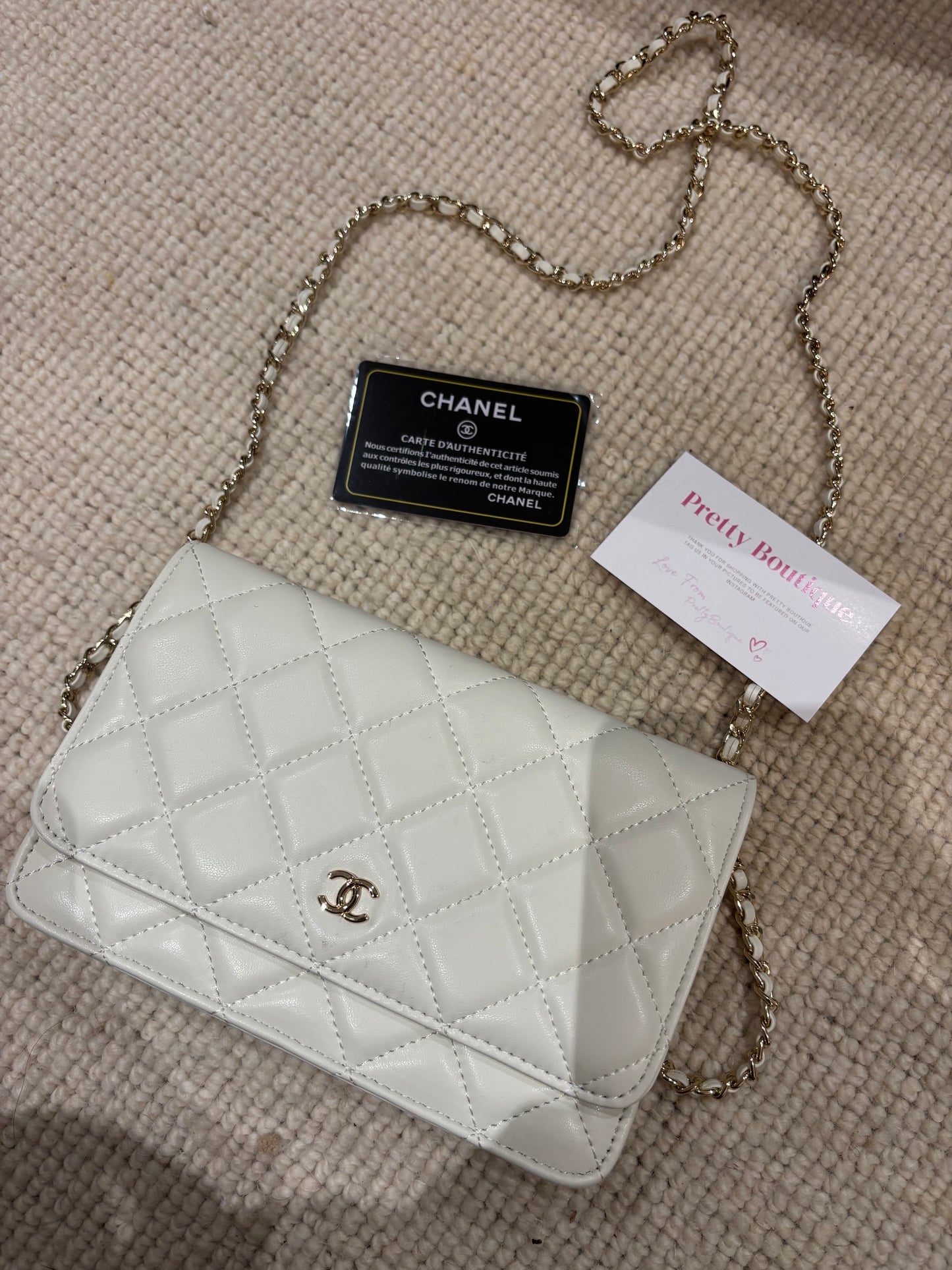 White and gold small cc crossover bags