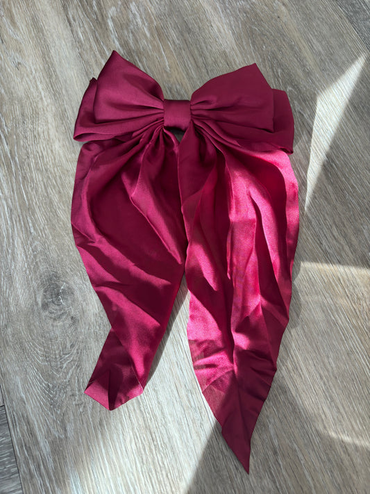 Red hair bow clip