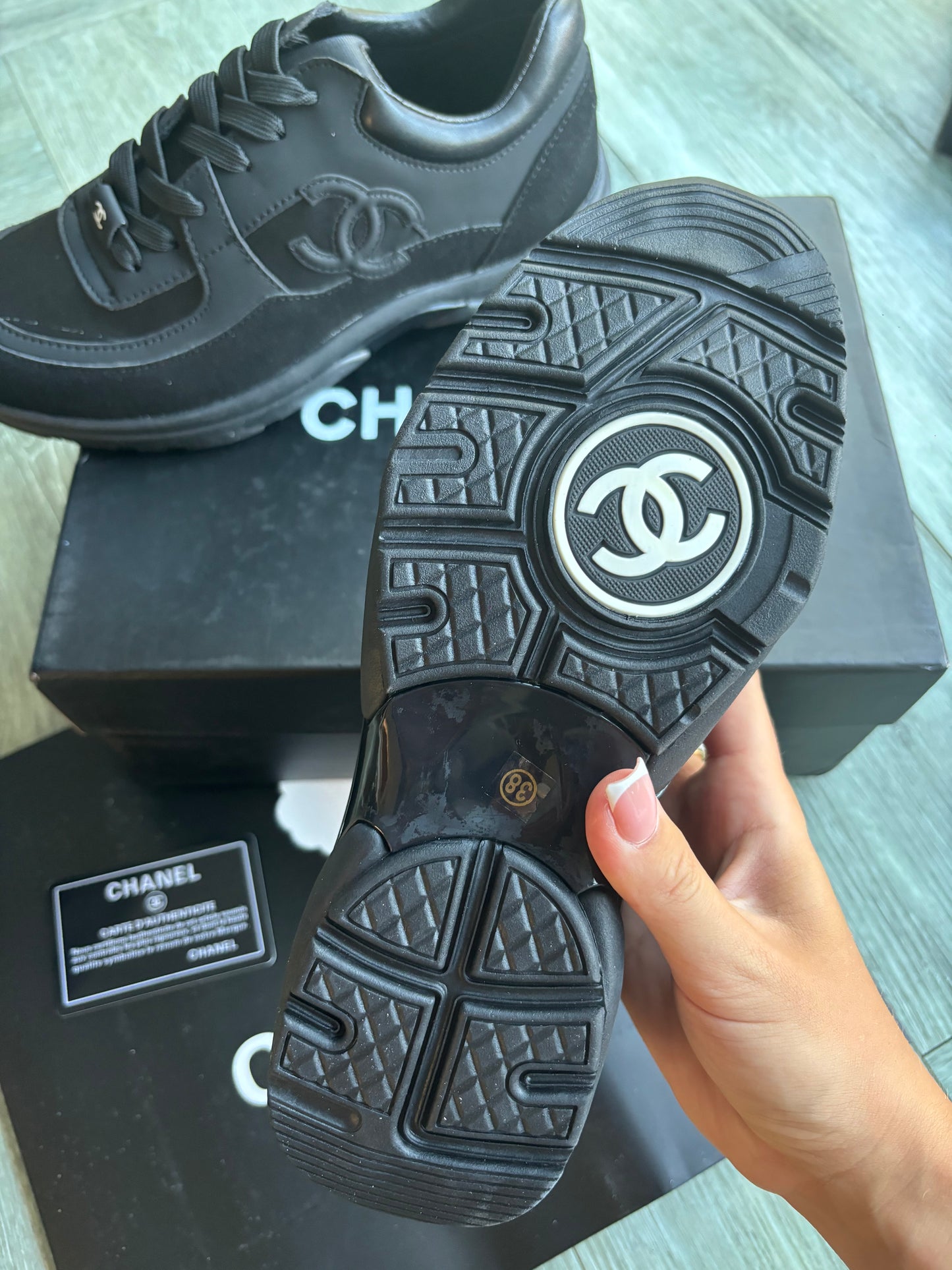 Black cc trainers size 5