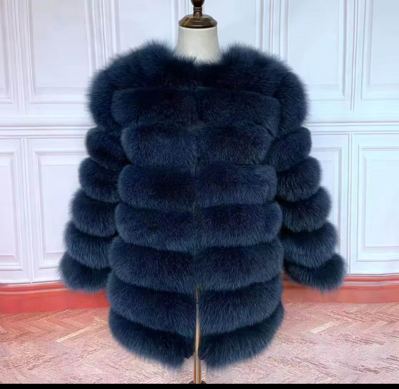 Natural long 4in1 fur coat