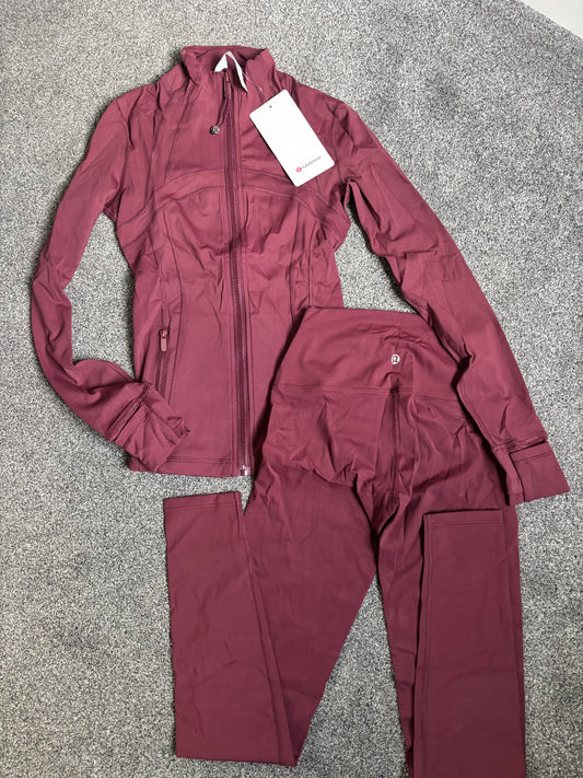 Burgundy lululemon gym set size2 ￼￼