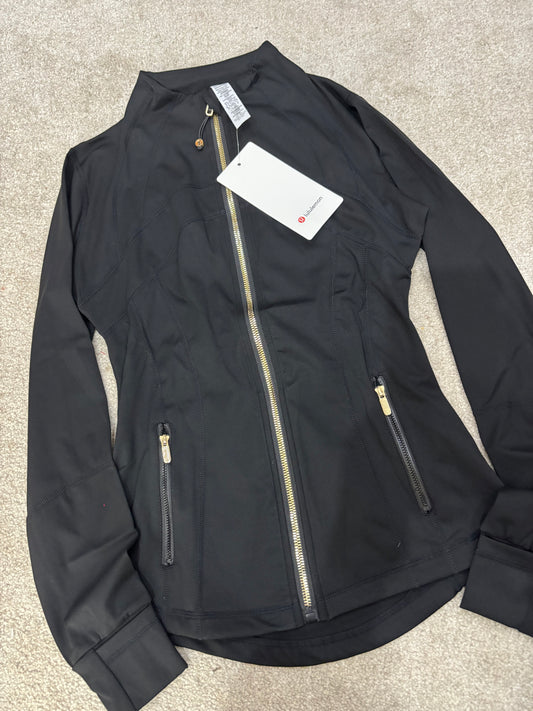Black & gold lululemon gym jacket size 4