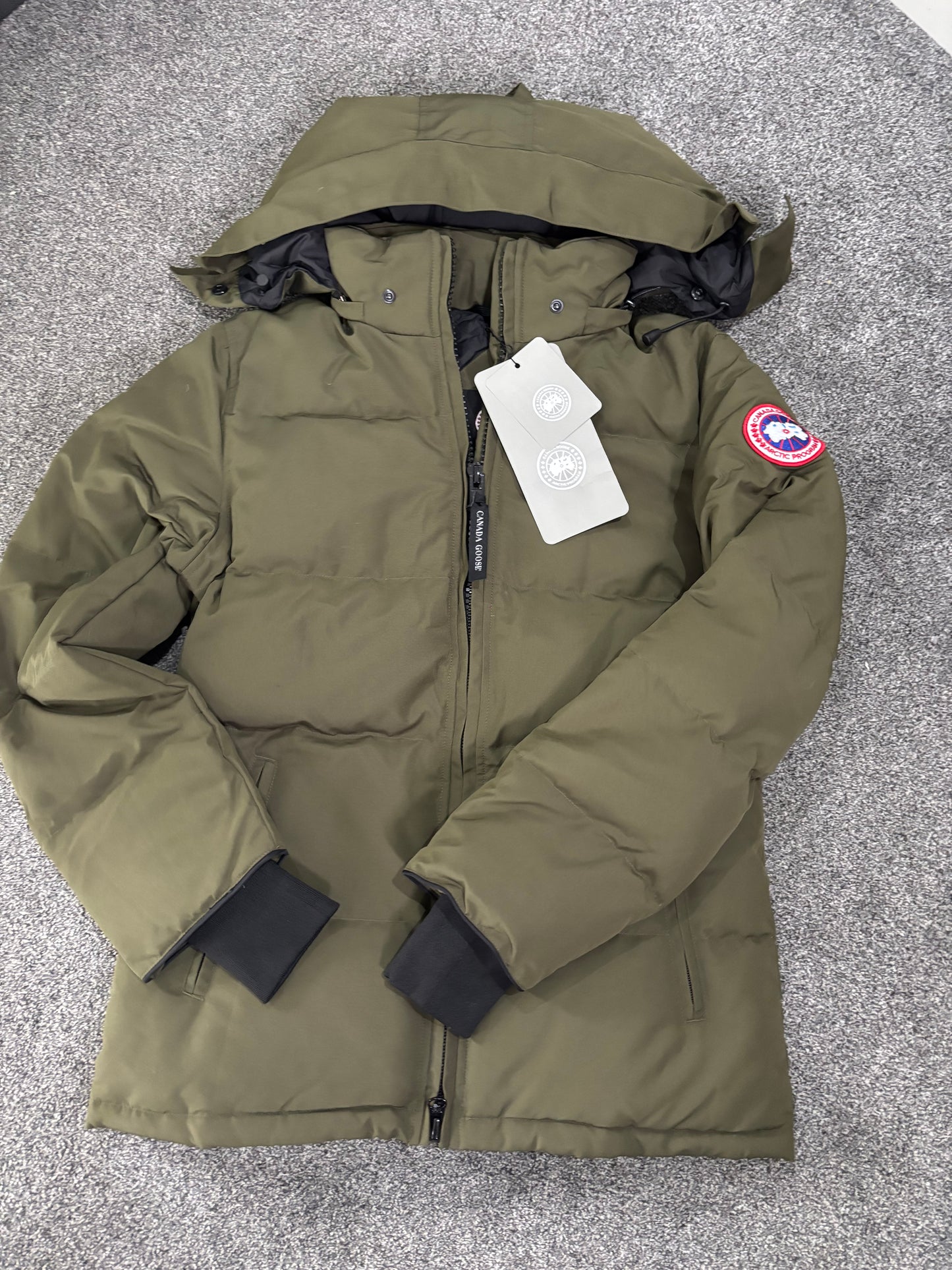 Khaki green Canada coat with fur size small