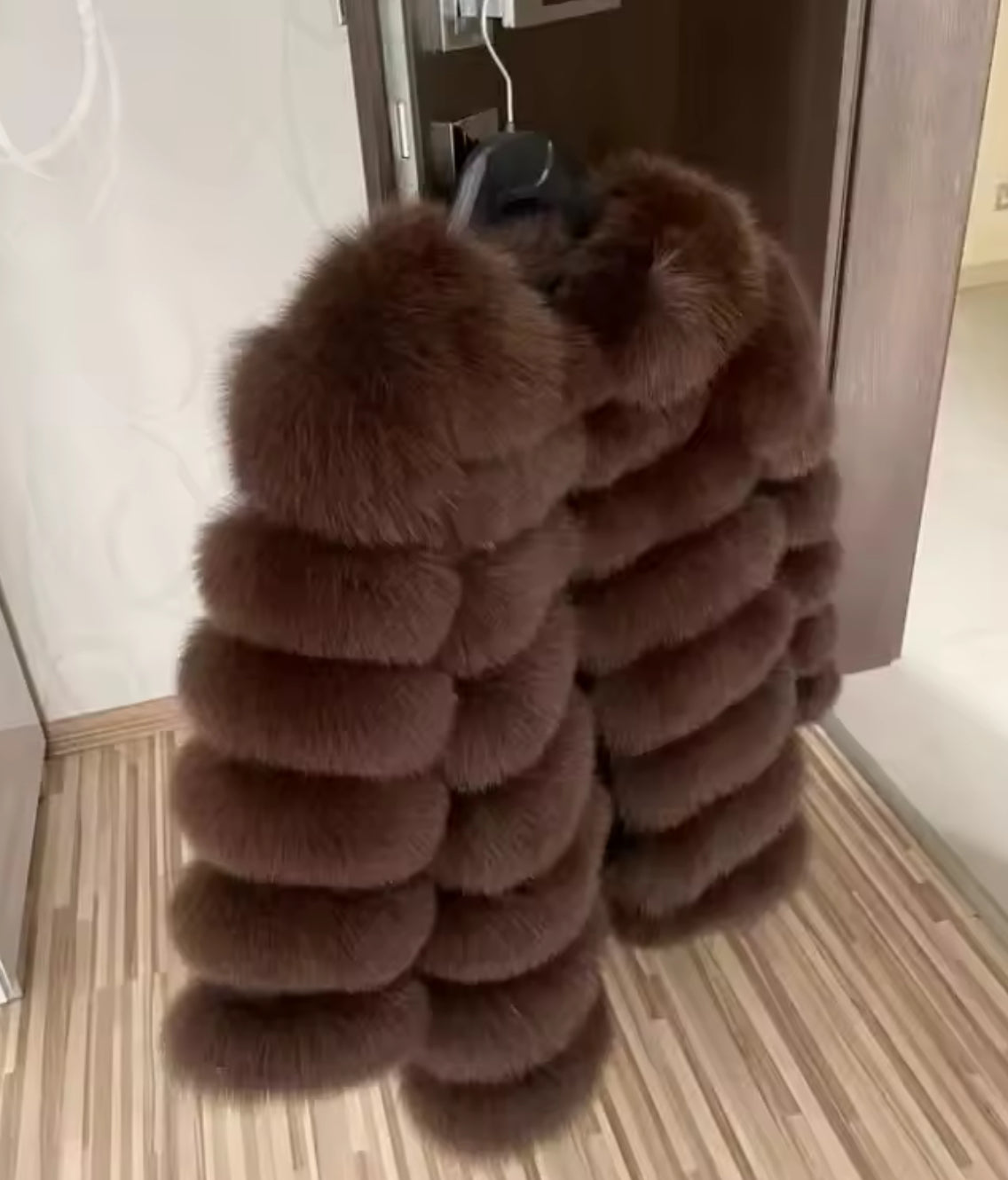 Natural long 4in1 fur coat