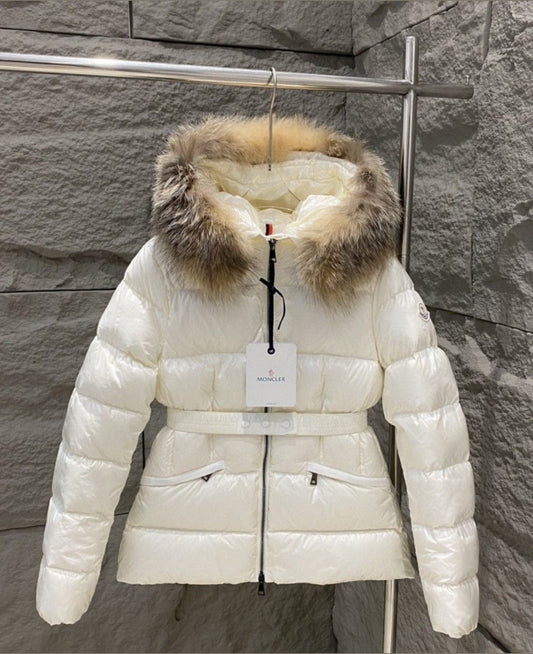 White m coat size small with fur